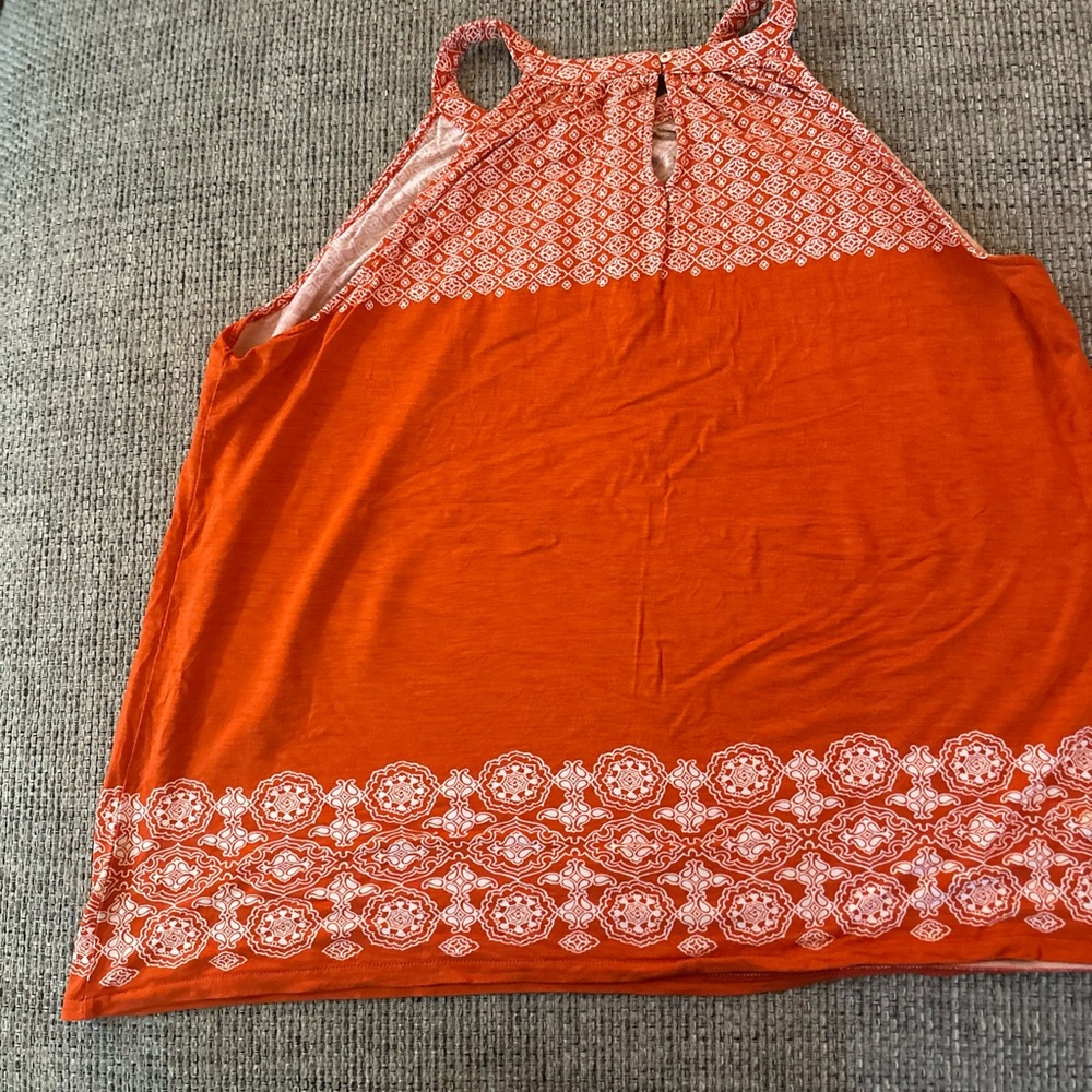 Loft Orange and White Halter Top size L